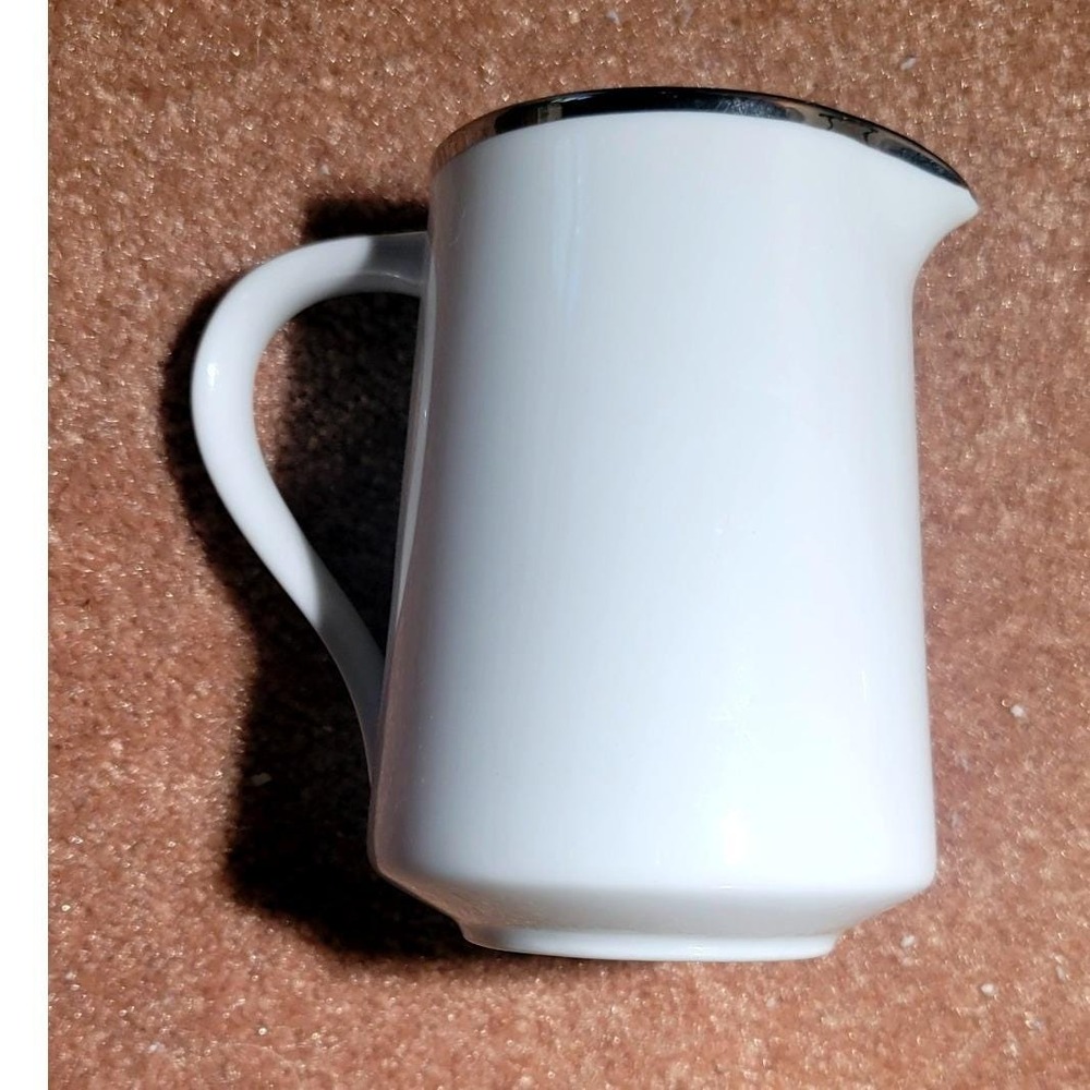 Noritake Pilgrim Creamer Pitcher Silver Rim Japan 6981 Elegant